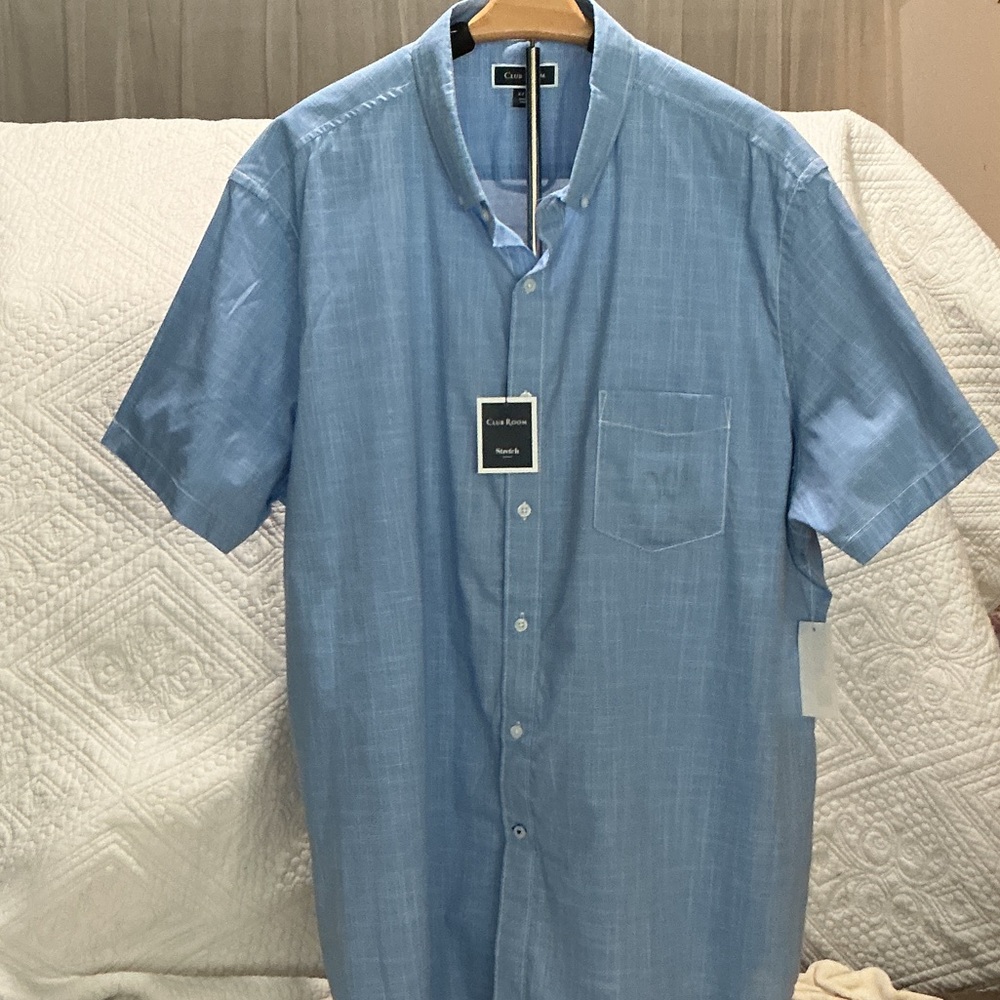 Club Room Light Blue Casual Button Down Shirt